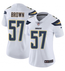 Women's Nike Los Angeles Chargers #57 Jatavis Brown White Vapor Untouchable Limited Player NFL Jersey