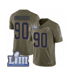 Men's Nike Los Angeles Rams #90 Michael Brockers Limited Olive 2017 Salute to Service Super Bowl LIII Bound NFL Jersey