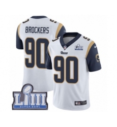 Men's Nike Los Angeles Rams #90 Michael Brockers White Vapor Untouchable Limited Player Super Bowl LIII Bound NFL Jersey