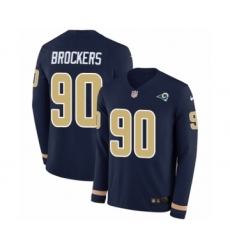 Youth Nike Los Angeles Rams #90 Michael Brockers Limited Navy Blue Therma Long Sleeve NFL Jersey
