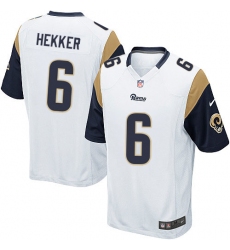 Men's Nike Los Angeles Rams #6 Johnny Hekker Game White NFL Jersey