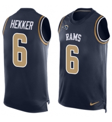 Men's Nike Los Angeles Rams #6 Johnny Hekker Limited Navy Blue Player Name & Number Tank Top NFL Jersey