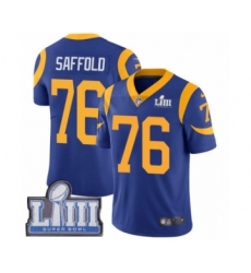 Youth Nike Los Angeles Rams #76 Rodger Saffold Royal Blue Alternate Vapor Untouchable Limited Player Super Bowl LIII Bound NFL Jersey