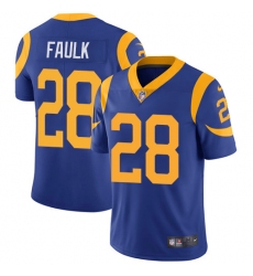 Youth Nike Los Angeles Rams #28 Marshall Faulk Royal Blue Alternate Vapor Untouchable Limited Player NFL Jersey