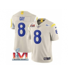 Men's Los Angeles Rams #8 Matt Gay Bone 2022 Super Bowl LVI Vapor Limited Stitched Jersey