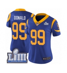 Women's Nike Los Angeles Rams #99 Aaron Donald Royal Blue Alternate Vapor Untouchable Limited Player Super Bowl LIII Bound NFL Jersey