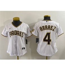 Youth San Diego Padres #4 Luis Arraez White Stitched Baseball Jersey