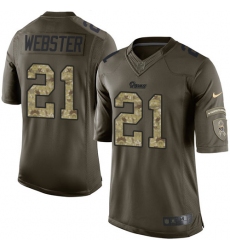 Men's Nike Los Angeles Rams #21 Kayvon Webster Elite Green Salute to Service NFL Jersey