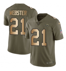 Men's Nike Los Angeles Rams #21 Kayvon Webster Limited Olive/Gold 2017 Salute to Service NFL Jersey