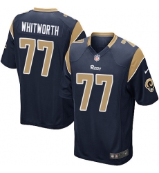 Men's Nike Los Angeles Rams #77 Andrew Whitworth Game Navy Blue Team Color NFL Jersey