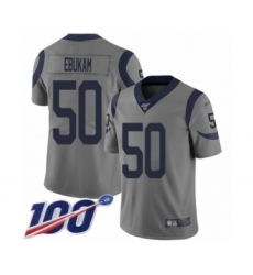 Youth Los Angeles Rams #50 Samson Ebukam Limited Gray Inverted Legend 100th Season Football Jersey
