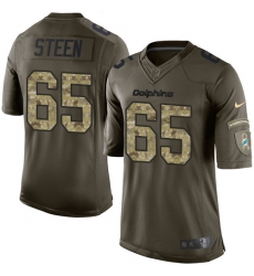 Men's Nike Miami Dolphins #65 Anthony Steen Elite Green Salute to Service NFL Jersey