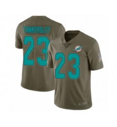Men's Miami Dolphins #23 Cordrea Tankersley Limited Olive 2017 Salute to Service Football Jersey
