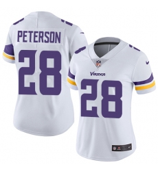 Women's Nike Minnesota Vikings #28 Adrian Peterson Elite White NFL Jersey