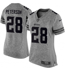 Women's Nike Minnesota Vikings #28 Adrian Peterson Limited Gray Gridiron NFL Jersey