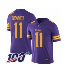 Men's Minnesota Vikings #11 Laquon Treadwell Limited Purple Rush Vapor Untouchable 100th Season Football Jersey