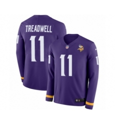 Youth Nike Minnesota Vikings #11 Laquon Treadwell Limited Purple Therma Long Sleeve NFL Jersey