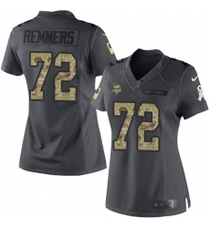Women's Nike Minnesota Vikings #72 Mike Remmers Limited Black 2016 Salute to Service NFL Jersey