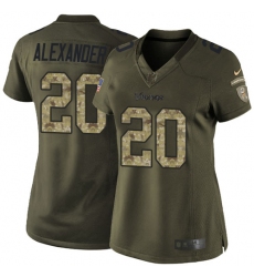 Women's Nike Minnesota Vikings #20 Mackensie Alexander Elite Green Salute to Service NFL Jersey