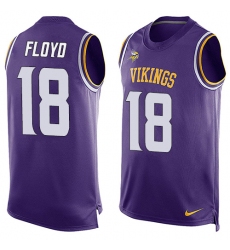Men's Nike Minnesota Vikings #18 Michael Floyd Limited Purple Player Name & Number Tank Top NFL Jersey