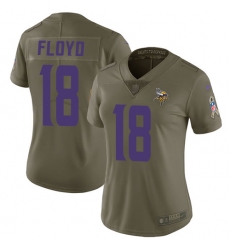 Women's Nike Minnesota Vikings #18 Michael Floyd Limited Olive 2017 Salute to Service NFL Jersey