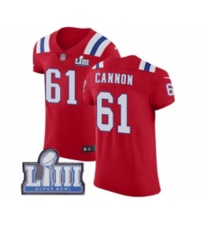 Men's Nike New England Patriots #61 Marcus Cannon Red Alternate Vapor Untouchable Elite Player Super Bowl LIII Bound NFL Jersey