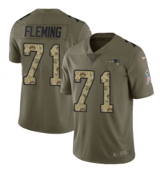 Youth Nike New England Patriots #71 Cameron Fleming Limited Olive/Camo 2017 Salute to Service NFL Jersey