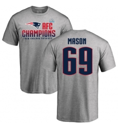Nike New England Patriots #69 Shaq Mason Heather Gray 2017 AFC Champions V-Neck T-Shirt