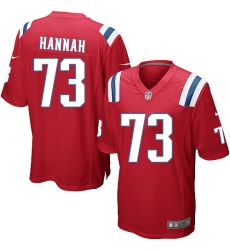 Men's Nike New England Patriots #73 John Hannah Game Red Alternate NFL Jersey