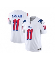 Men's Nike New England Patriots #11 Julian Edelman White 2023 F.U.S.E. Vapor Limited Football Stitched Jersey