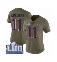 Women's Nike New England Patriots #11 Julian Edelman Limited Olive 2017 Salute to Service Super Bowl LIII Bound NFL Jersey Women's Nike New England Patriots #11 Julian Edelman Limited Olive 2017 Salute to Service Super Bowl LIII Bound NFL Jersey