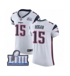 Men's Nike New England Patriots #15 Chris Hogan White Vapor Untouchable Elite Player Super Bowl LIII Bound NFL Jersey