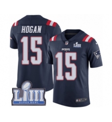 Youth Nike New England Patriots #15 Chris Hogan Limited Navy Blue Rush Vapor Untouchable Super Bowl LIII Bound NFL Jersey