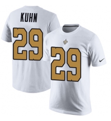 Nike New Orleans Saints #29 John Kuhn White Rush Pride Name & Number T-Shirt