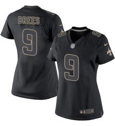 Women's Nike New Orleans Saints #9 Drew Brees Limited Black Impact NFL Jersey