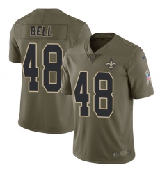 Youth Nike New Orleans Saints #48 Vonn Bell Limited Olive 2017 Salute to Service NFL Jersey