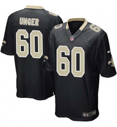 Men's Nike New Orleans Saints #60 Max Unger Game Black Team Color NFL Jersey