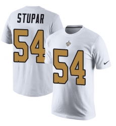 Nike New Orleans Saints #54 Nate Stupar White Rush Pride Name & Number T-Shirt