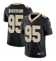 Men's Nike New Orleans Saints #95 Tyeler Davison Black Team Color Vapor Untouchable Limited Player NFL Jersey
