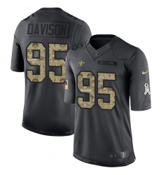 Youth Nike New Orleans Saints #95 Tyeler Davison Limited Black 2016 Salute to Service NFL Jersey