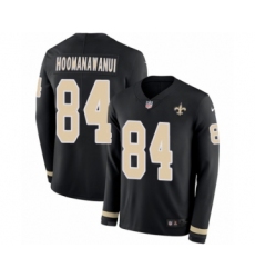 Men's Nike New Orleans Saints #84 Michael Hoomanawanui Limited Black Therma Long Sleeve NFL Jersey