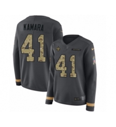 Women's Nike New Orleans Saints #41 Alvin Kamara Limited Black Salute to Service Therma Long Sleeve NFL Jersey Women's Nike New Orleans Saints #41 Alvin Kamara Limited Black Salute to Service Therma Long Sleeve NFL Jersey