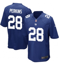 Men's Nike New York Giants #28 Paul Perkins Game Royal Blue Team Color NFL Jersey