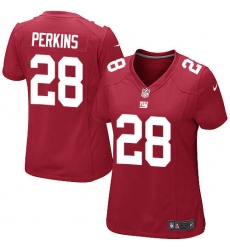 Women's Nike New York Giants #28 Paul Perkins Game Red Alternate NFL Jersey