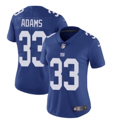 Women's Nike New York Giants #33 Andrew Adams Elite Royal Blue Team Color NFL Jersey