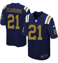 Men's Nike New York Jets #21 Morris Claiborne Limited Navy Blue Alternate NFL Jersey