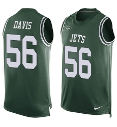 Men's Nike New York Jets #56 DeMario Davis Limited Green Player Name & Number Tank Top NFL Jersey