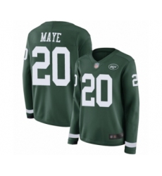 Women's New York Jets #20 Marcus Maye Limited Green Therma Long Sleeve Football Jersey