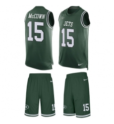 Men's Nike New York Jets #15 Josh McCown Limited Green Tank Top Suit NFL Jersey