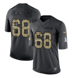Men's Nike New York Jets #68 Kelvin Beachum Limited Black 2016 Salute to Service NFL Jersey